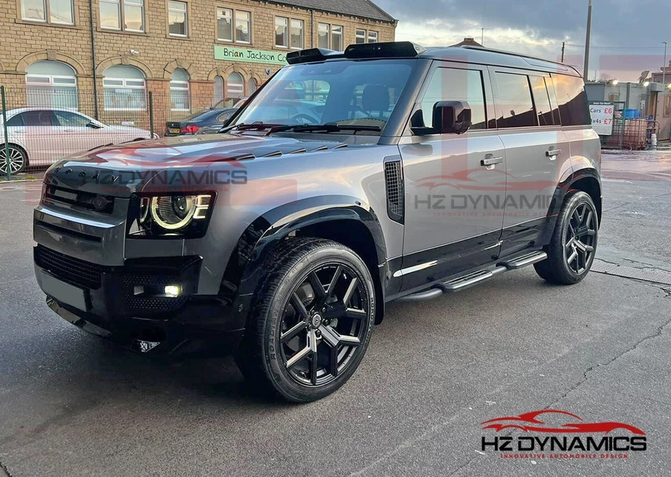 PARA LAND ROVER DEFENDER 110 L663 2020+ PASOS DE RUEDA NEGRO BRILLANTE GUARDABARROS MOLDURAS ANCHAS - Imagen 2 de 4