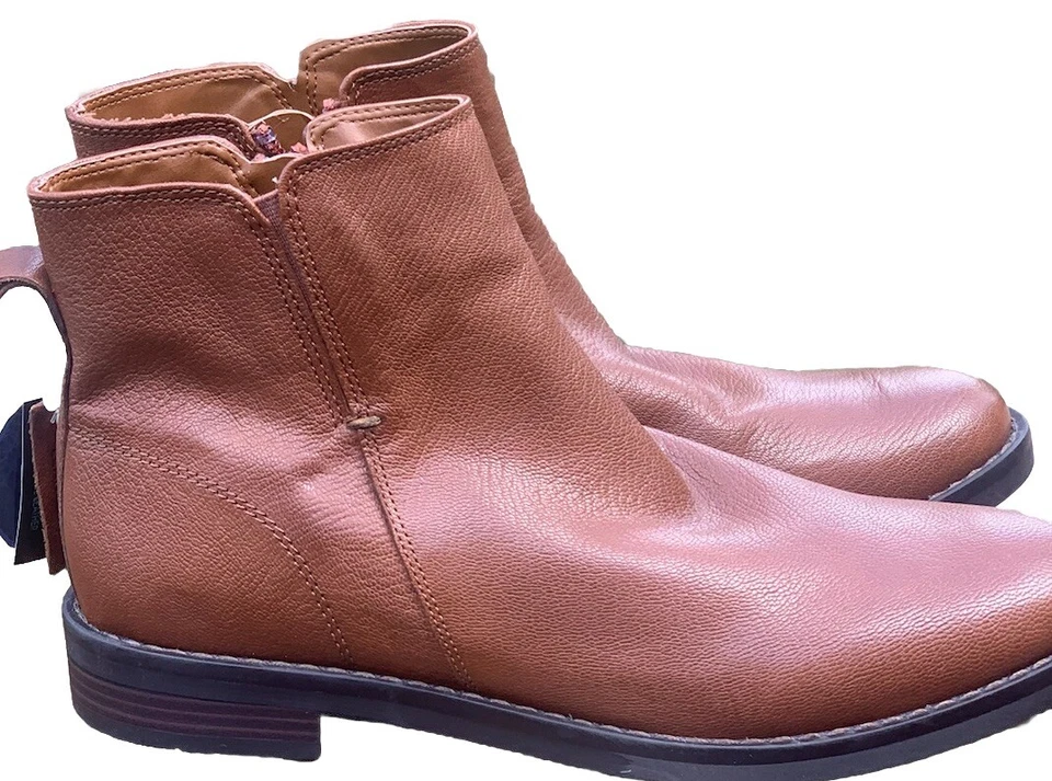 Nuevo con etiquetas Cynthia Rowley Mujer Cuero Cremallera Botines Castaño Ortolite 10 Foto 2 de 4