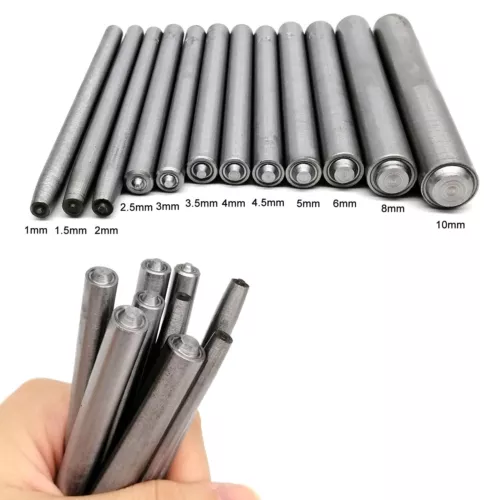 1mm-10mm Bördel Stanze Werkzeug Stab Ösen Tüllen Ring Luftloch Halbhohlniete - Bild 6 von 21