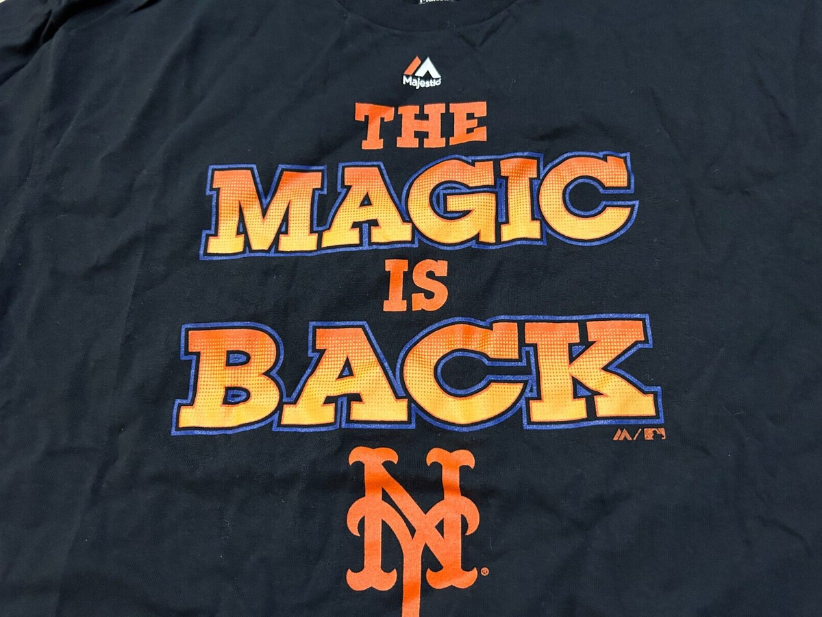 New York Mets Magic is Back Black & Orange Majestic Shirt Adult XL