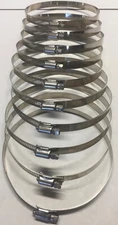 5"-6" SAE #88 100% Stainless Steel Worm Gear Hose Clamps Marine Grade - 10 Pcs