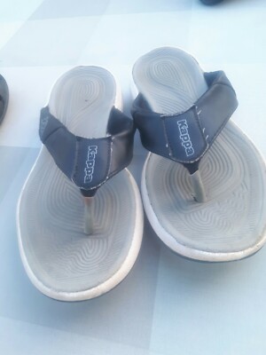Kappa FlipFlop Body Shaping Zehentrenner Sandale Gr. 37 schwarz Leder gebraucht