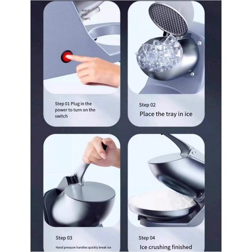 220V 6 blades Electric Crusher Ice Maker Snow Cone Maker Shaver Machine Easy Use - Picture 9 of 18