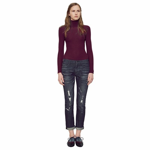 sz 42 NEW $895 GUCCI RUNWAY Black STONE WASHED Stretch DISTRESSED Cropped JEANS - Picture 3 of 24
