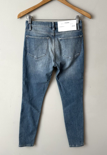 Frame Denim Le High Skinny Blue Jeans Women's Sz 27 4 Stretch Frayed Hem New NWT - Picture 2 of 12