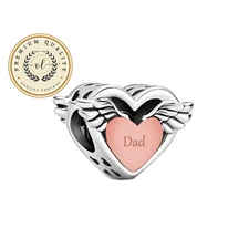 Dad Wings Charm For Bracelet, Dad Charm, Family Charm, Daddy's Girl Charm