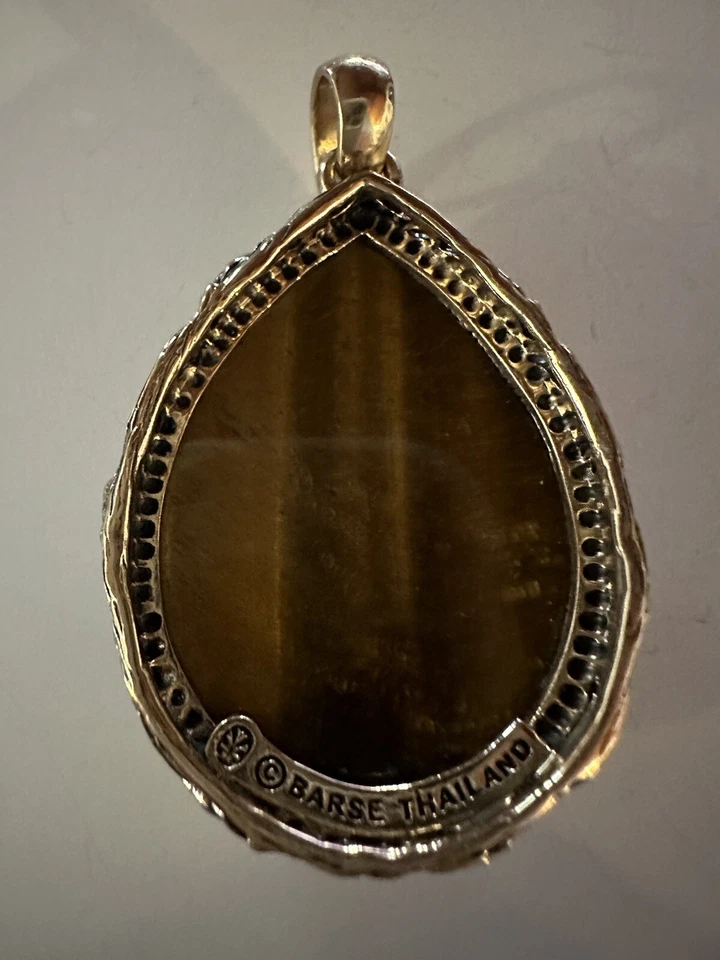 Studio Barse NWOT Tiger's Tiger Eye Large Stone Bold Pendant For Necklace HSN - Image 3 of 4
