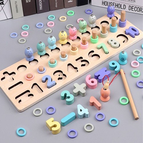 Counting Toy Wooden Montessori Math Board Learning Numbers Preschool Educational