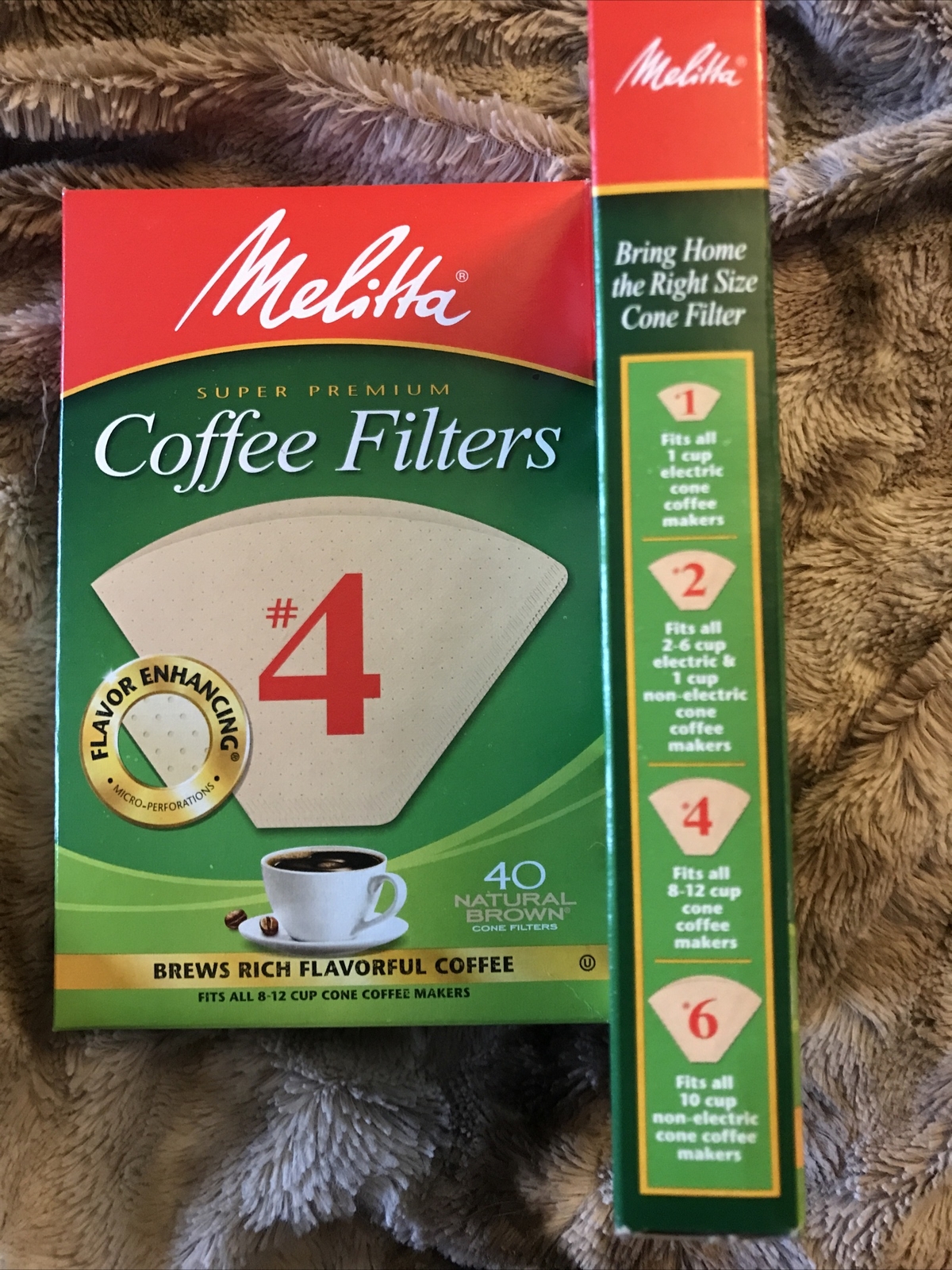 2 ~ Melitta Super Premium Cone Coffee Filters #4 NATURAL BROWN 40 Per Box