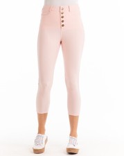 NWT New Fresh Produce Rose Pink Freshfit High Hi-Rise Crop Capri Pants Size L