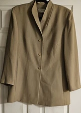 TRAVIS AYERS Women's Olive Green 3 Button Lined Blazer SIZE 14 Pre-Owned EUC 