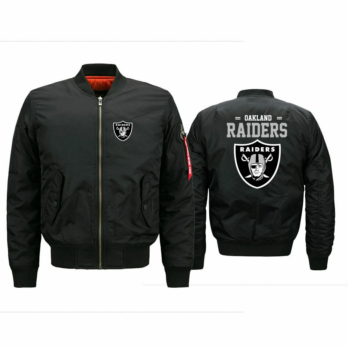 Newest Oakland Raiders Pilot Bomber Jacket Flight Thicken Coat