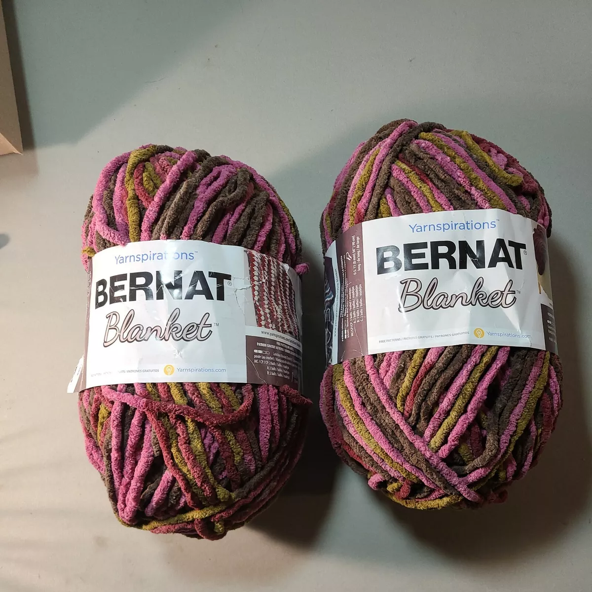 2 Big Balls of Bernat Blanket Yarn 10.5oz 440 yards Plum Chutney