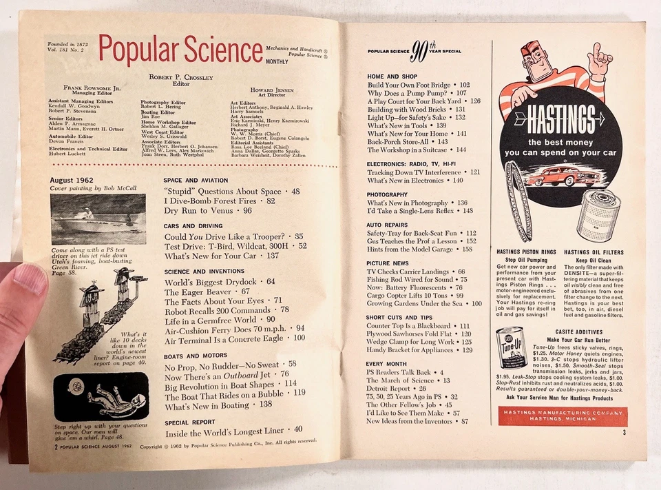 1962 Aug POPULAR SCIENCE Space Questions VENUS PROBE Police Pursuit Driving &c - Image 4 of 4