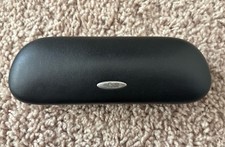 Silhouette Hard Clamshell Eyeglasses Case Black Matte Metal Logo Eyewear Italy