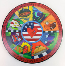 Sincerely Sticks Wooden Lazy Susan PARTY IN THE USA Americana Patriotic RARE 