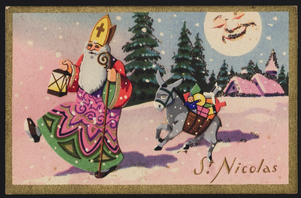 CARTE POSTALE VINTAGE Joyeux Noël Anges Jésus Enfant Feu De Cheminée EUR 4,00 - FR