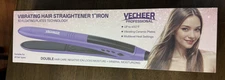 1" Ceramic Flat Iron Vibrating Plates Dual Voltage Travel Hair Straightener NEW