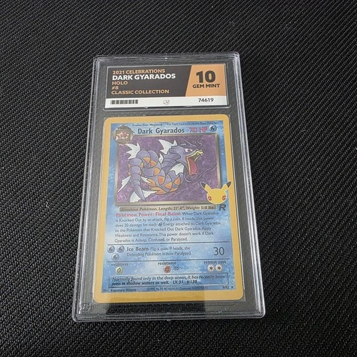Pokémon Dark Gyarados Holo Card Celebrations PERFECT SUB GRADES 8/82 ACE 10 Gem