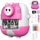 Kids Portable 2.0 Inch Instant Camera,Cartoon Print Instant Camera 24MP 1080p...