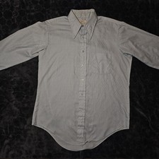 Vintage 60s 70s Arrow Kent Collection Button Up LS Size L 16-33 Disco USA