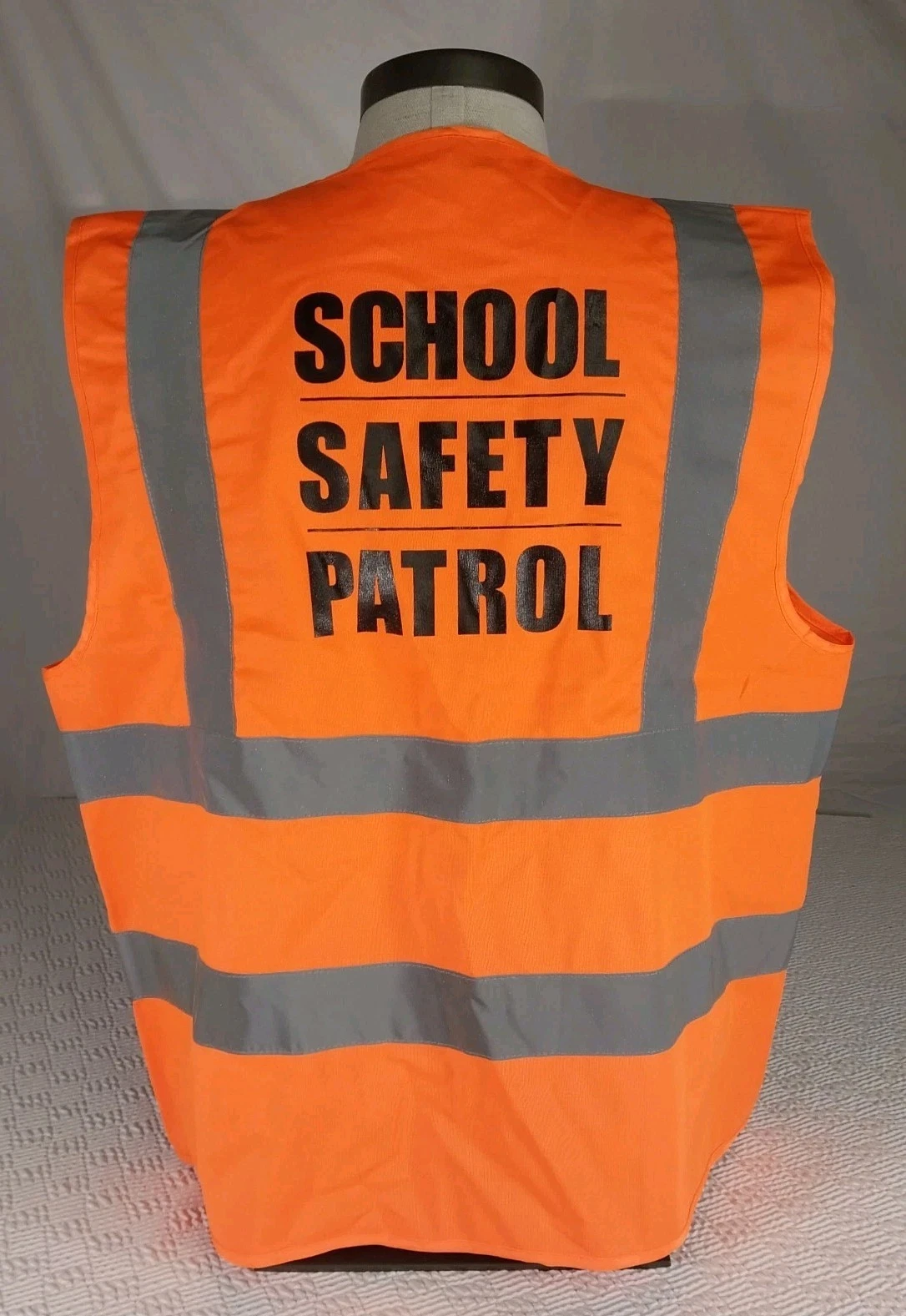 Orange Safety Vest w/ Reflective Strips XL Safety Gear High Visibility Costume image 8