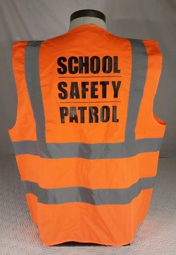 Orange Safety Vest w/ Reflective Strips XL Safety Gear High Visibility Costume image 8