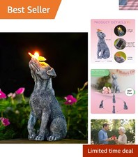 Intricate Dog Garden Statue with Solar Illumination - Perfect for Any Occasion