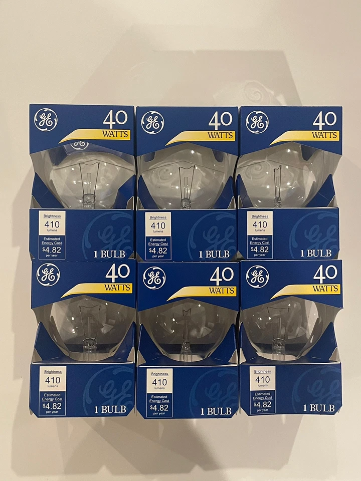 6-GE 40W 410 Lumen 3 1/8 Inches Vanity Light Bulb Warm Medium Ships WIthin 24hrs - Image 2 of 4