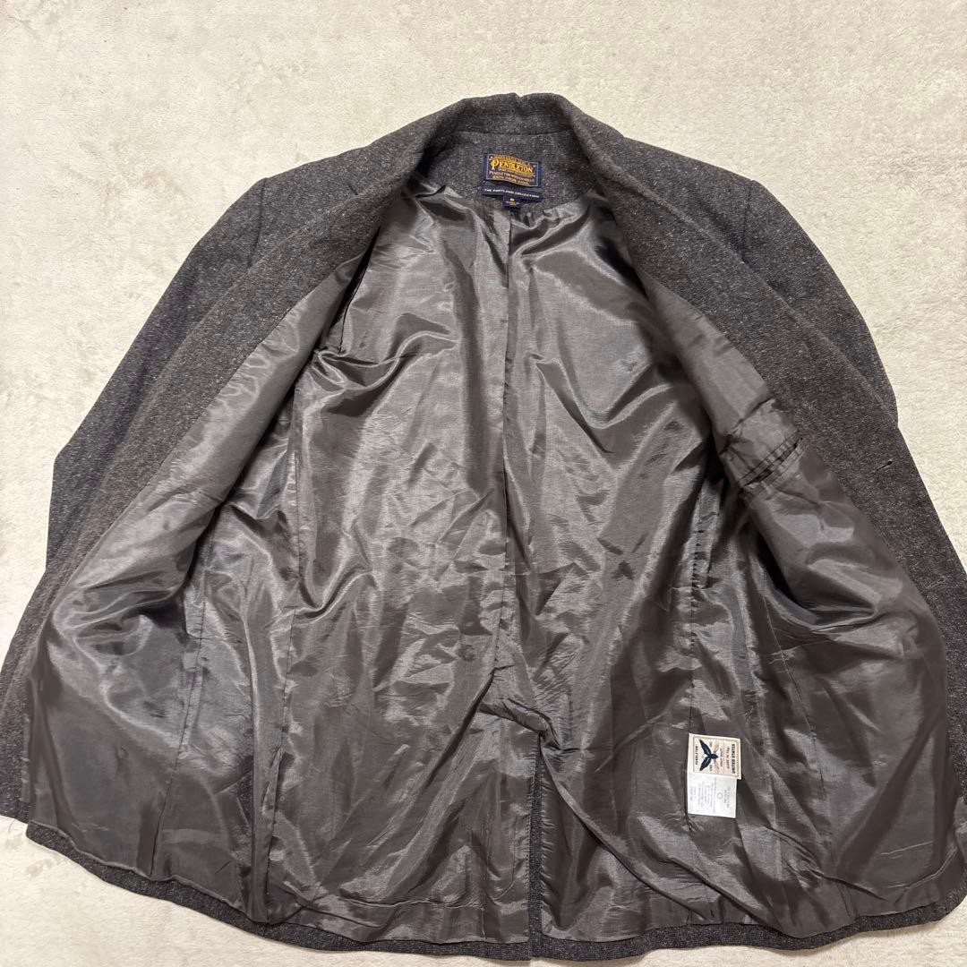 Pendleton 90s Wool Silk Tailored Jacket Gray Made… - image 10