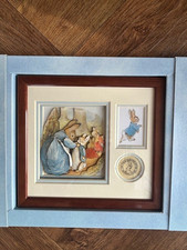 NEW: Peter Rabbit Framed Picture DeCoupage Hand Made Gift Box