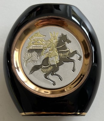The Art Of Chokin kleine Vase - Samurai Krieger vergoldet mit 24k Gold & Silber 