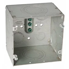 Raco 260 Electrical Box, 66.7 Cu In, Data Box Type, 2 Gangs, Steel, Square Shape