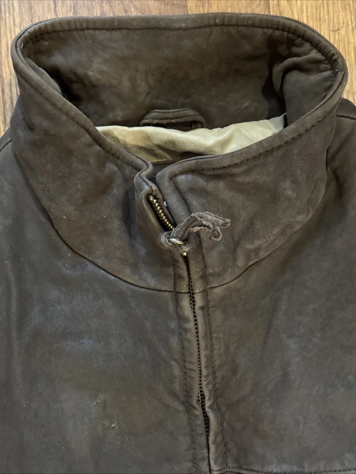 Chaqueta Pronto-Uomo Para Hombre Marrón Piel de Cordero Cuero Marrón Cremallera Talla 3XL Foto 2 de 4