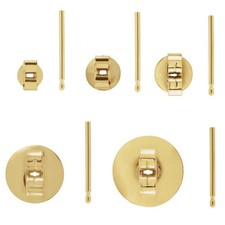 14K Solid Yellow Gold Earring Clutch Nut Friction Post  Back Set 4-10 mm