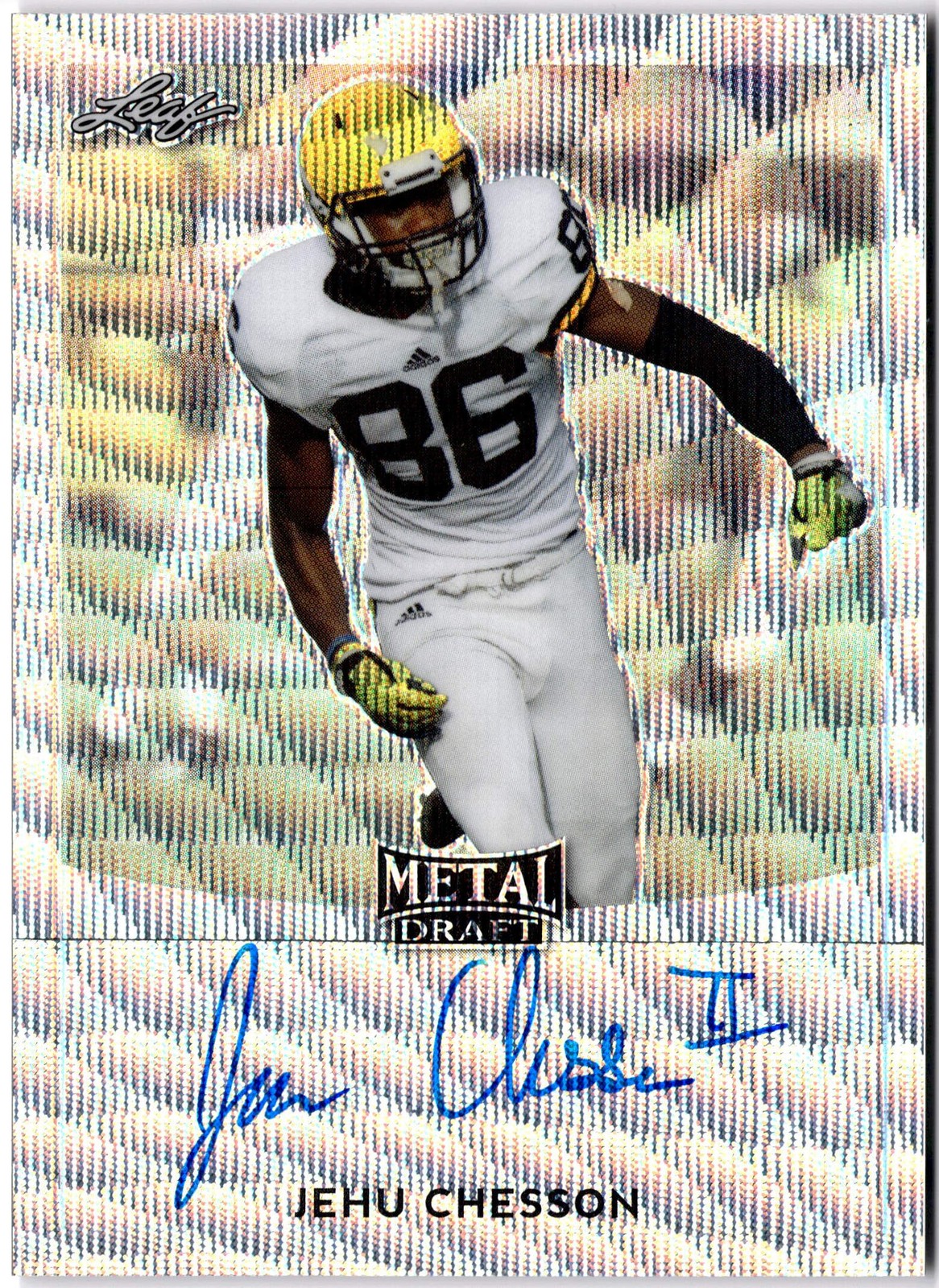 Jehu Chesson Leaf Metal Draft Autographs #JC2 Silver Wave Prismatic