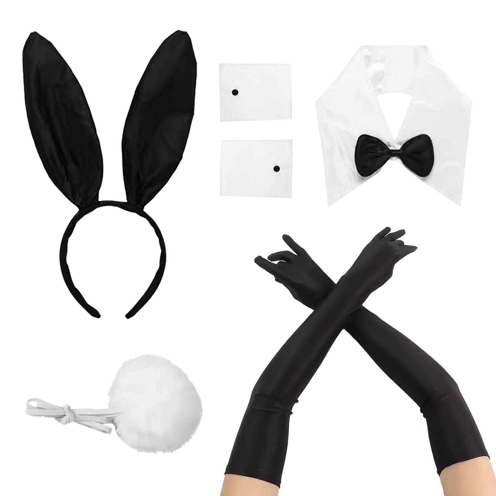 EULAPGOE Bunny Accessory Set Bunny Costume Accessory Set Rabbit Ear Headband Bow