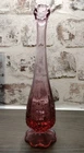 Fenton Swung Glass Bud Vase Cabbage Rose Dusty Pink  Scallop Footed 10"