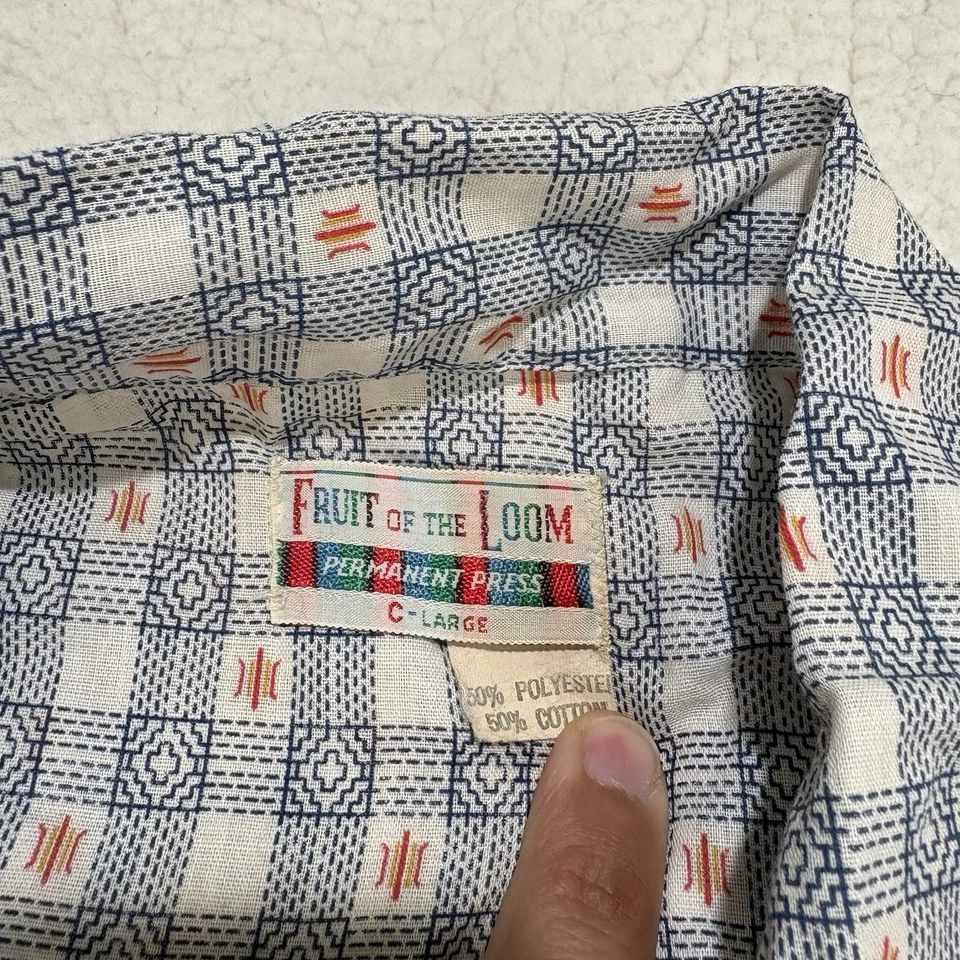 Conjunto de pijama vintage Fruit of the Loom masculino C grande 2 peças impressão permanente - Imagem 4 de 4