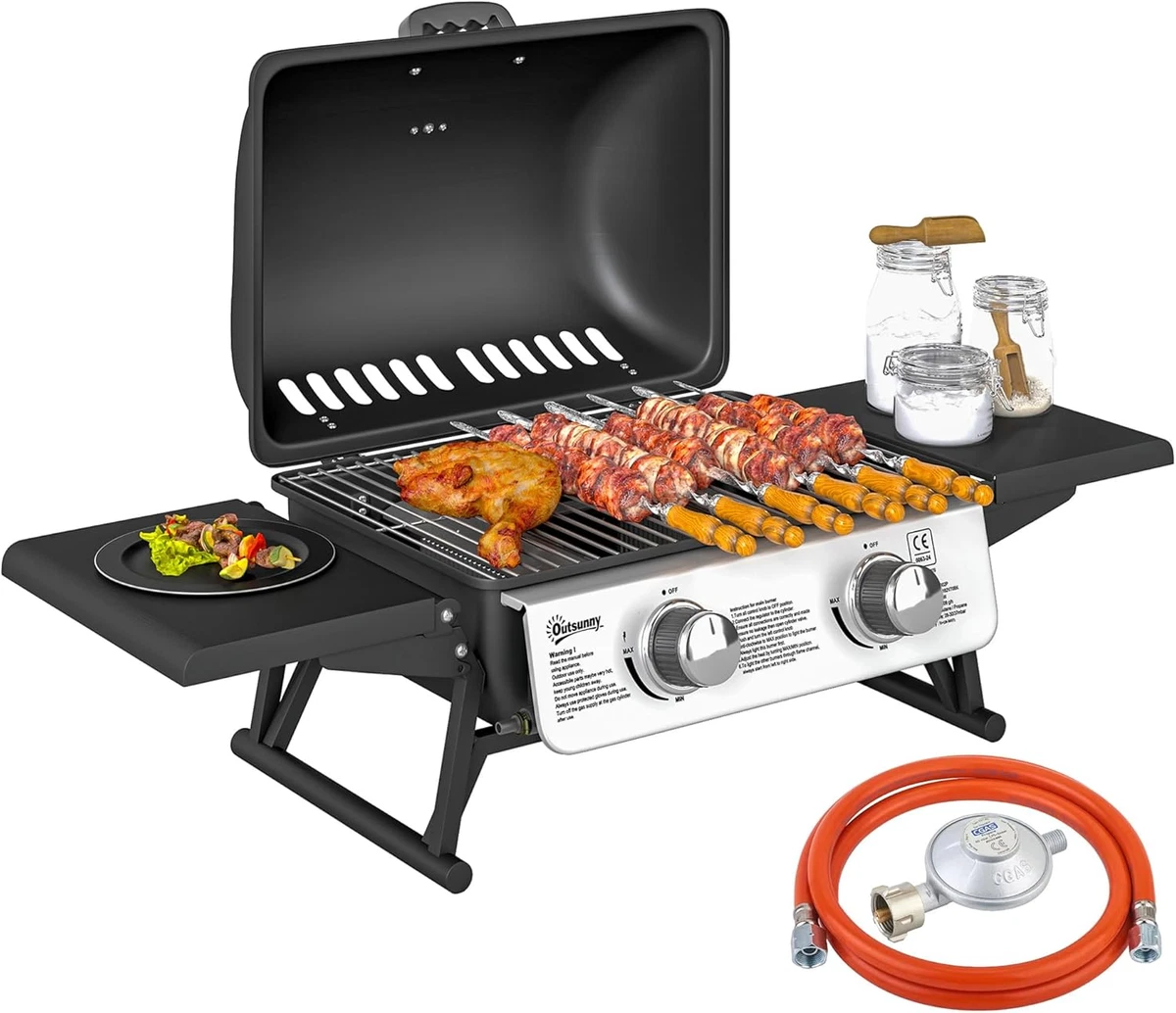 LotFun Piastra In Acciaio Al Carbonio Per Barbecue – 43,2x33 Cm – Con Manici Rimovibili E Canalina Per Grasso – Per Gas, Carbone, Elettrico