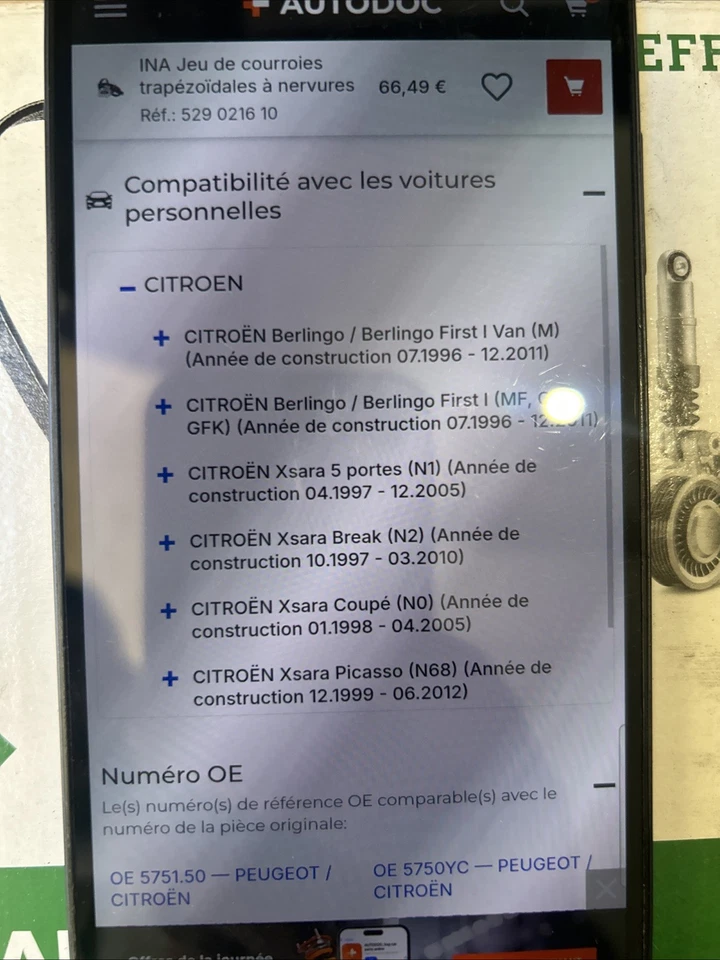 Kit de courroies d'accessoire INA 529 0216 10 - Photo 4/4