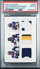 2022 PANINI FLAWLESS TRIPLE PATCHES SILVER CARTER/JEFFERSON/MOSS 14/20 PSA 8