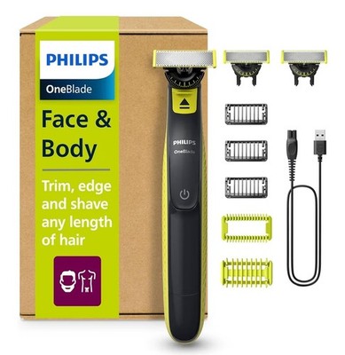 PHILIPS OneBlade 360 Face & Body Electric Shaver, Trimmer & Body Groomer, 3 x 36
