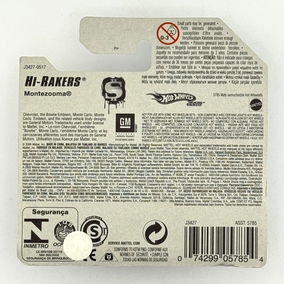 Hot Wheels #101 Hi-Rakers 2006 1/5 MONTEZOOMA verde base negra con tarjeta Bling Sp 06 Foto 2 de 4