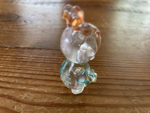 2 Vintage Imperial 1976 Clear Plastic Lucite FLINSTONES FIGURINES Dino Pebbles - Picture 5 of 5
