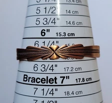 Southwestern Vintage Copper Cuff Bracelet 6.5in Signed WM Wheeler Manufacturing