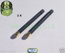 2 x HIGH GAIN 2dBi 900/1800 MHz SMA Male Plug Straight GSM GPRS Antenna 3" USA