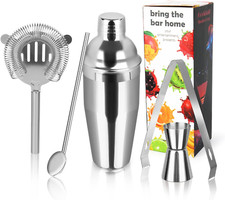 750 ML Shaker, 5 Pezzi Shaker Cocktail Set Kit Da Barman in Acciaio Inox, Profes