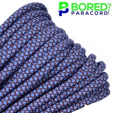 Chocolate Brown and Tarheel Diamonds - 100 FT - 550 Paracord Rope Parachute Cord