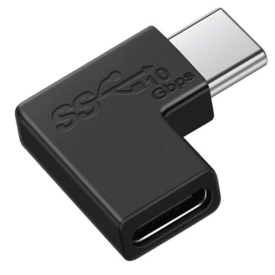 Right Angle Extender Quick Charge USB Type C 3.1 Male to Female 10Gbps Adapter
